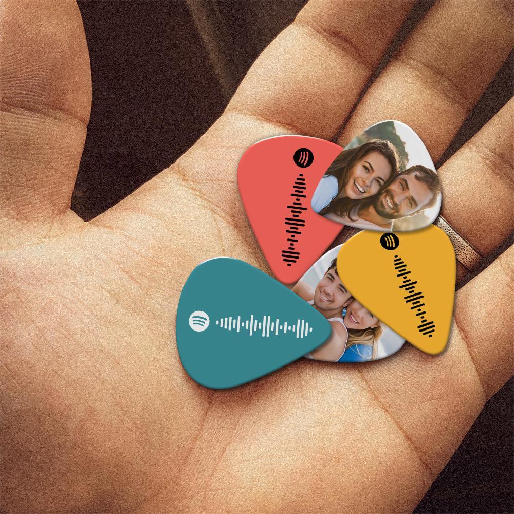 Scannable Spotify Code Guitar Pick, Photo Engraved Music Song Guitar Pick  12 Pcs