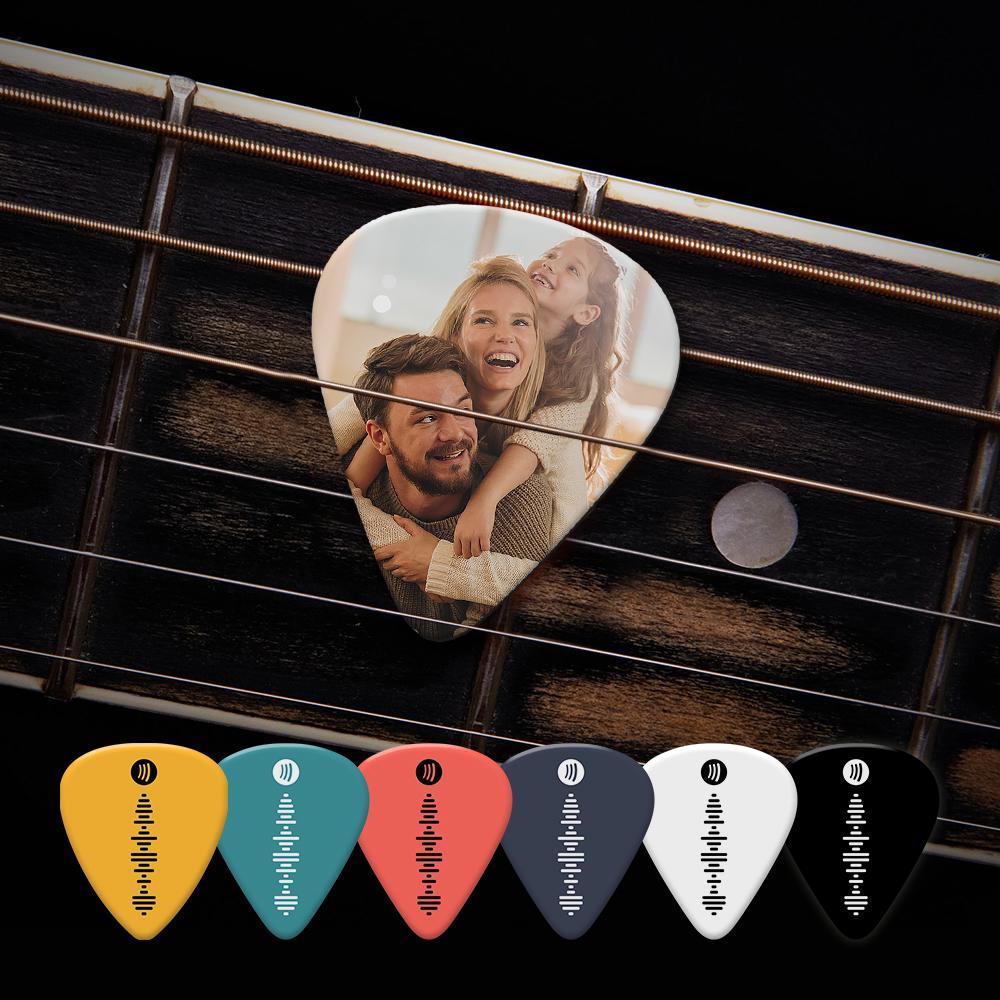 Scannable Spotify Code Guitar Pick, Engraved Music Song with Photo Guitar Pick Gifts for Family 12Pcs