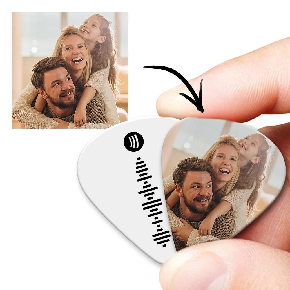 Scannable Spotify Code Guitar Pick, Engraved Music Song with Photo Guitar Pick Gifts for Family 12Pcs