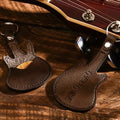 Custom Engraved Guitar Pick Holder Guitar Shape - Brown