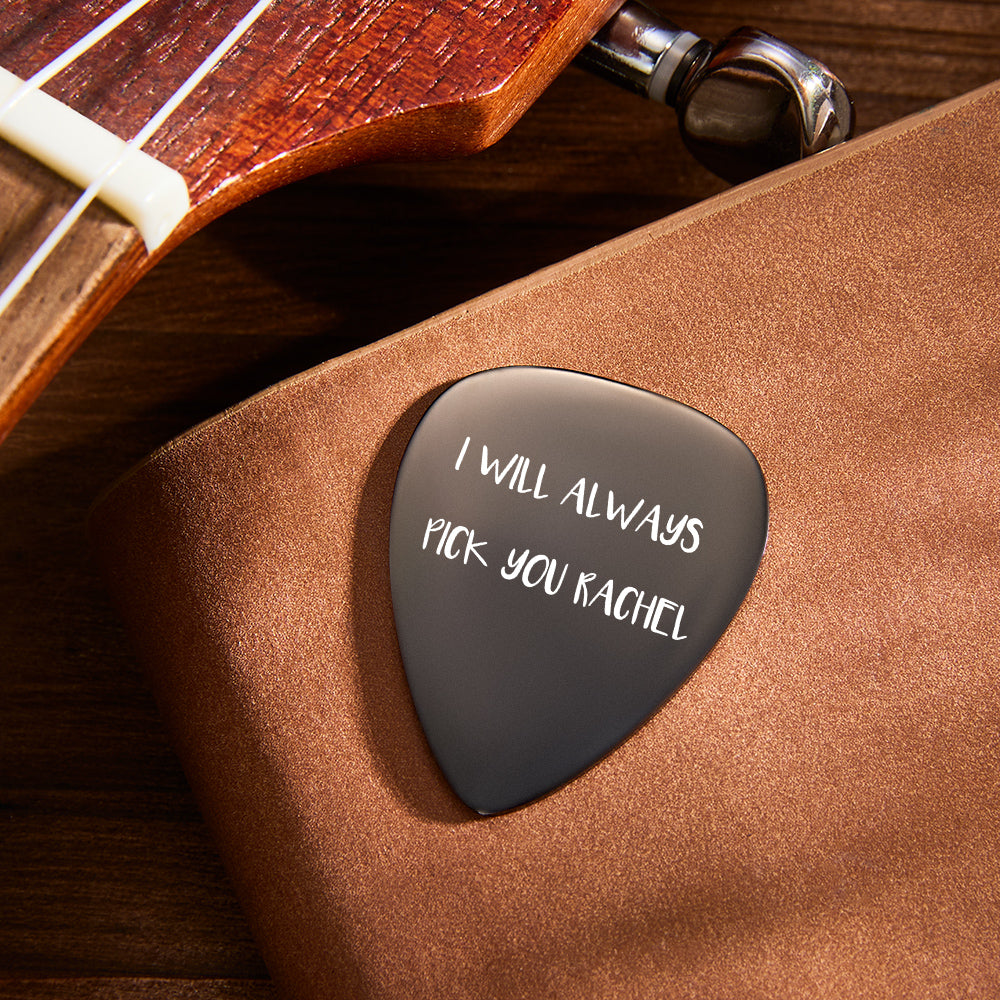 Custom Black Guitar Pick Personalized Engraved Guitar Pick for Music Lover