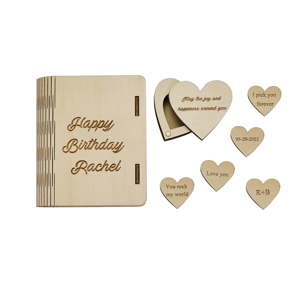 Custom Heart Guitar Picks with Heart Shaped Box Personalized Wooden Box  Valentine's Day Gifts