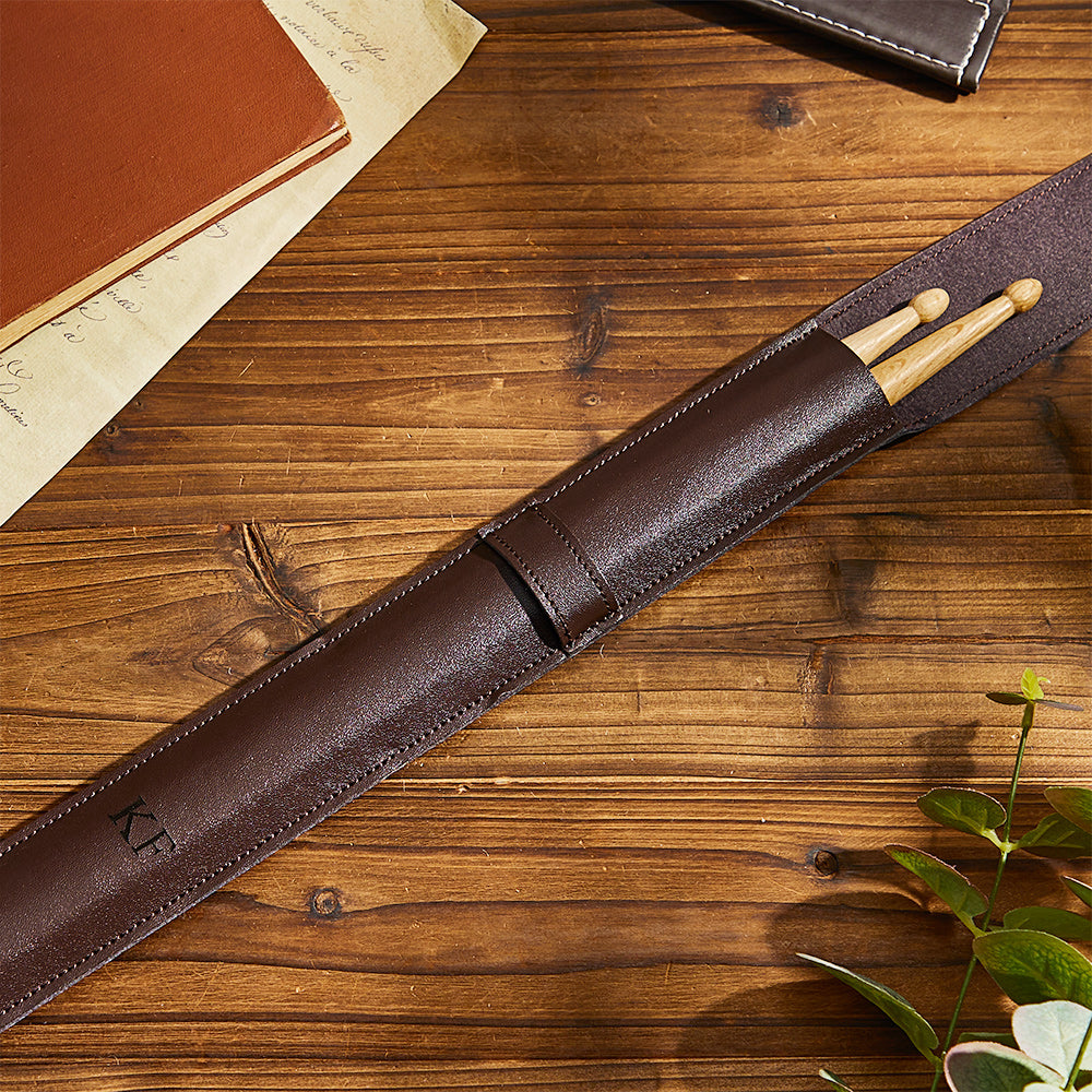 Custom Engraved Leather Drumstick Bag Simple Music Gift