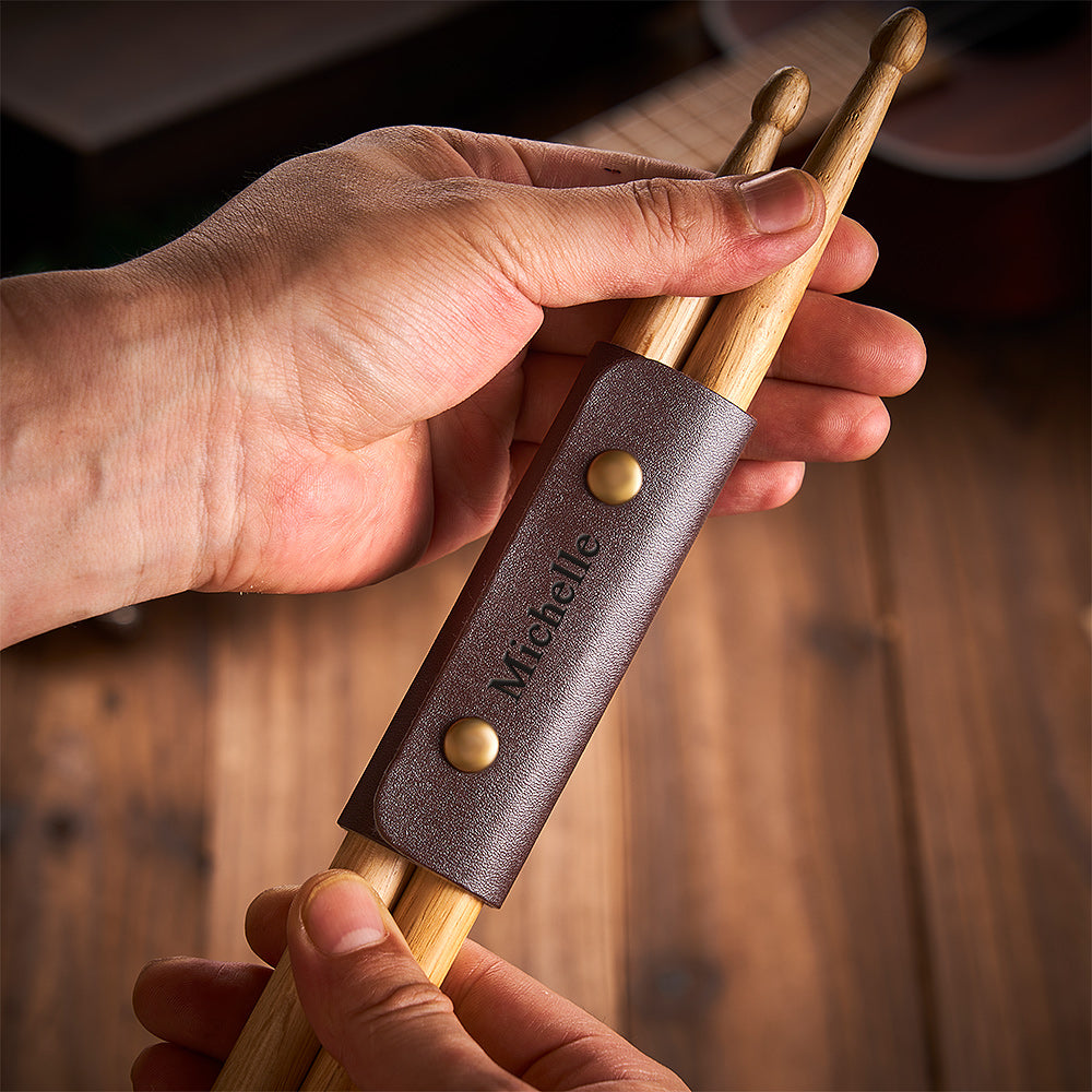 Custom Engraved Drum Stick Storage Case Simple Leather Gifts