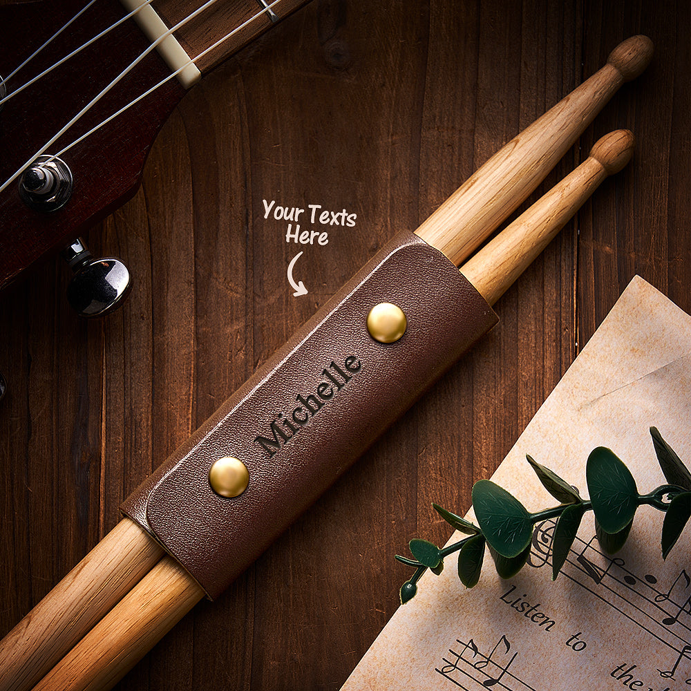Custom Engraved Drum Stick Storage Case Simple Leather Gifts