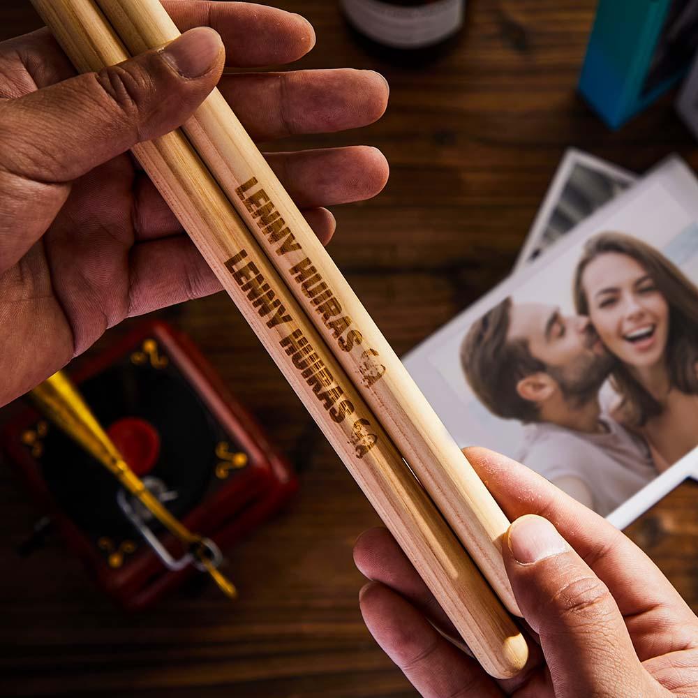 Engraved 5A Maple Music Gift Custom Message Personalized Drumsticks Gift for Drummer Husband Dad Father's Day Boyfriend Gift