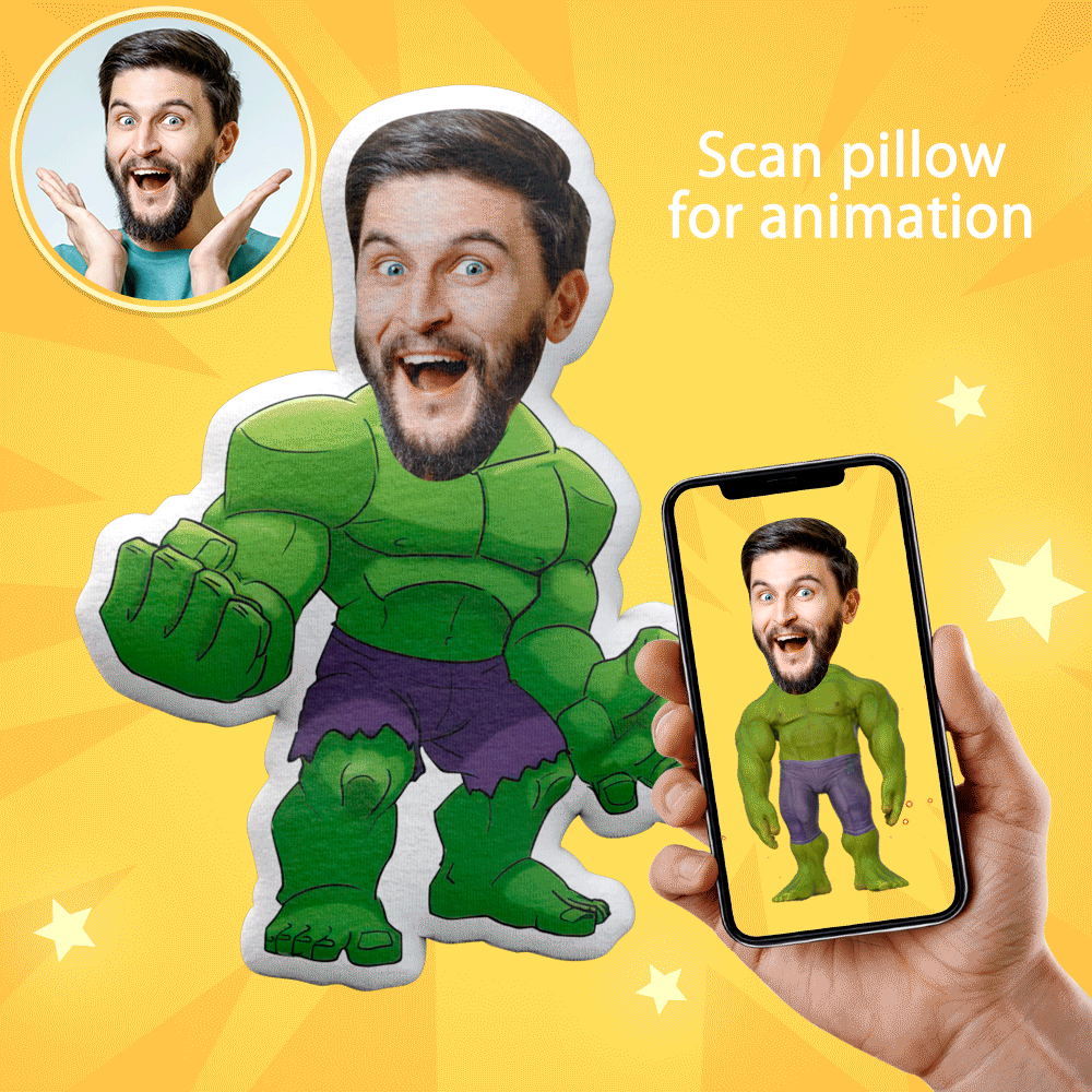 Body Pillow My Face Doll Custom Dolls Hulk Photo Pillow MiniMe Doll AR View Gift For Boyfriend