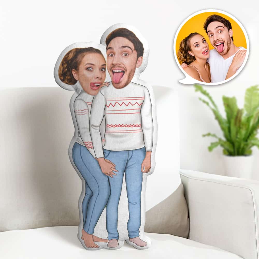 Valentine's Day Gift Custom Face Pillow, Couple Holding Hands Face Doll, the Best Gift for Lover