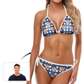 Custom Face Bikini Women's Sexy Photo Segmented Swimsuit - Stars