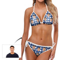 Custom Bikini Head Photo Blue White Stars