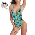 Custom Women Face V-Neck Sexy Bikini Women's One Piece Swimsuit
