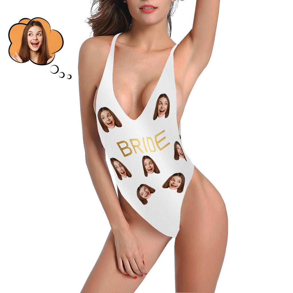 Custom Women Muti-Face Photo Bikini Sexy Suit - BRIDE