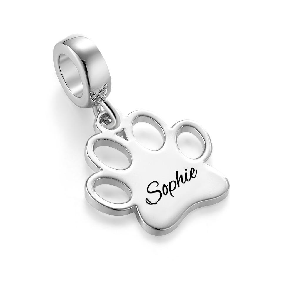 Custom Engraved Charm Dog Paw Pendant Gifts