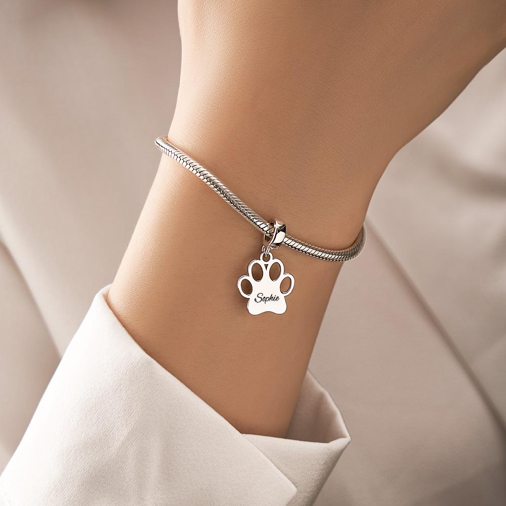 Custom Engraved Charm Dog Paw Pendant Gifts