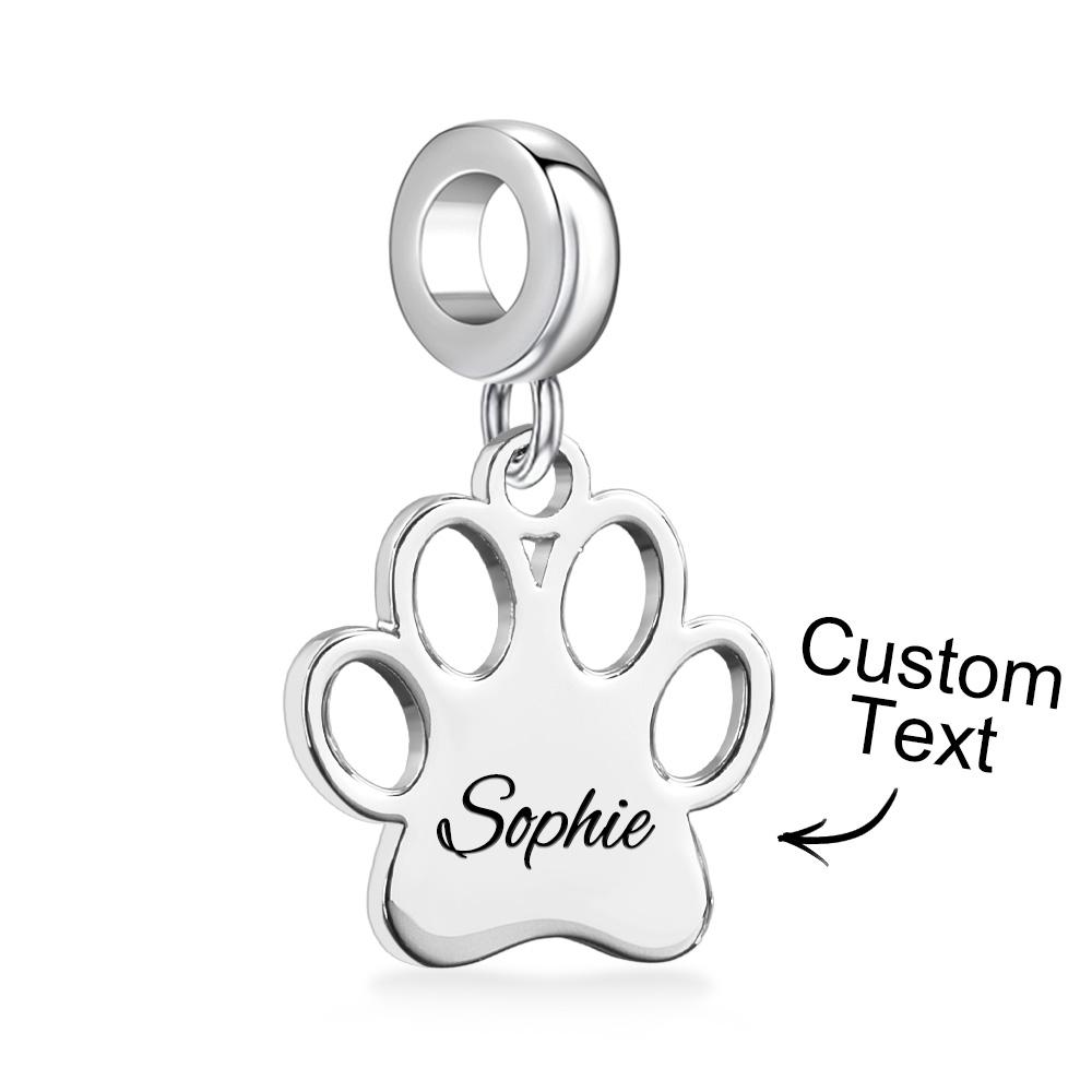 Custom Engraved Charm Dog Paw Pendant Gifts