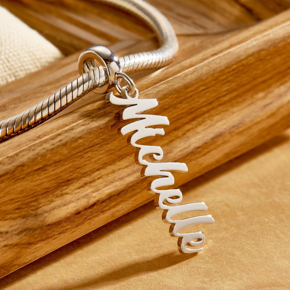 Custom Name Charm Persoanlized Name Bead Nameplate Charm Bead Gift for Women Pendant Gifts