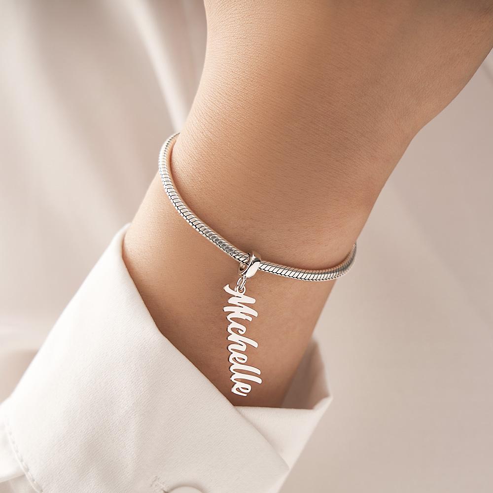 Custom Name Charm Persoanlized Name Bead Nameplate Charm Bead Gift for Women Pendant Gifts