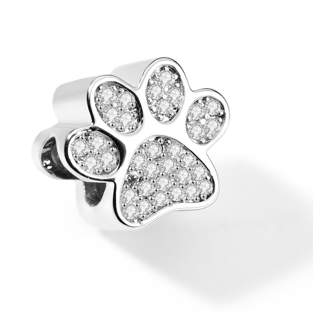 Photo Charm Diamond Paw Print Charm