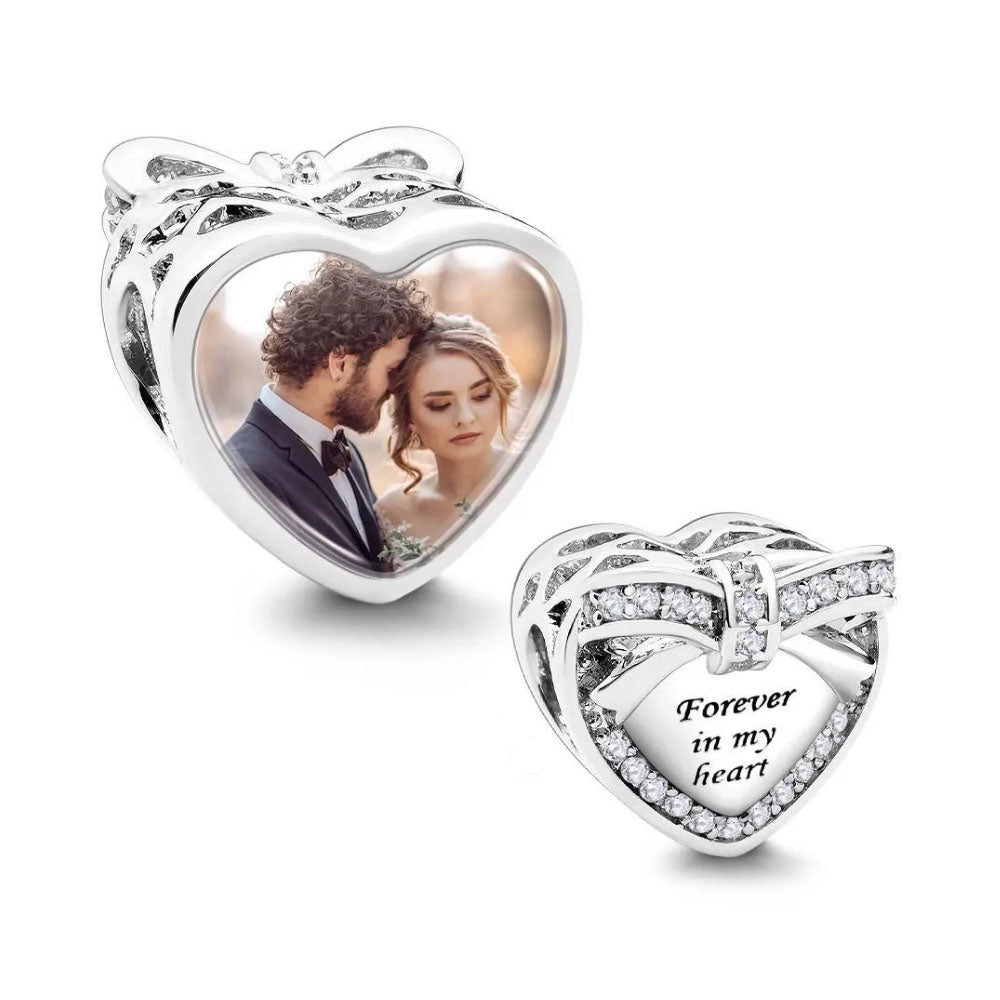 Custom Engraved Heart Photo Charm Projection Charm Bracelet Jewelry Gift For Couples Christmas Gifts