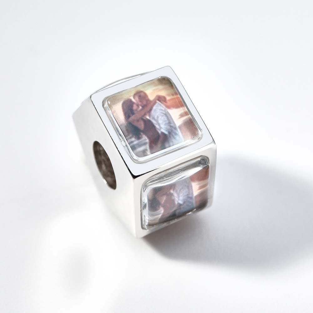 Personalized 5 Side Photo Charm Bead Custom Photo Charm Customized Picture Charm for Women