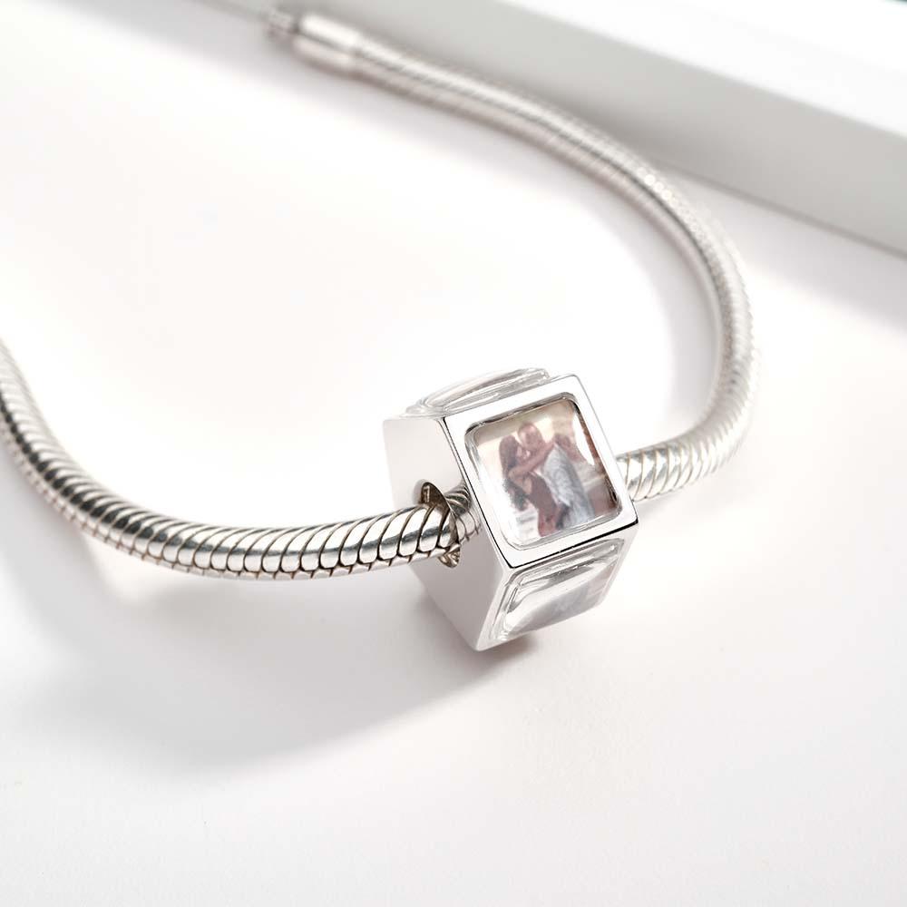 Personalized 5 Side Photo Charm Bead Custom Photo Charm Customized Picture Charm for Women