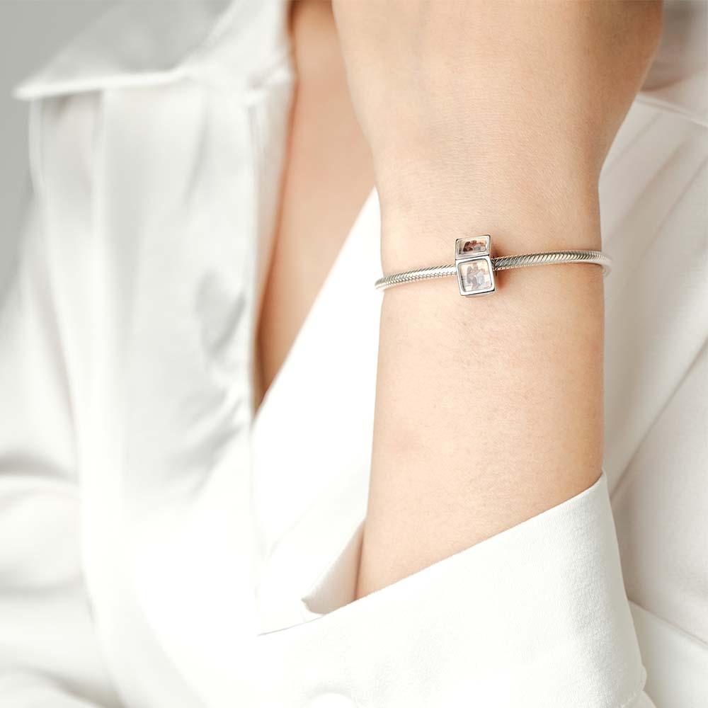 Personalized 5 Side Photo Charm Bead Custom Photo Charm Customized Picture Charm for Women