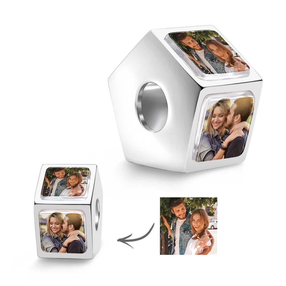 Personalized 5 Side Photo Charm Bead Custom Photo Charm Customized Picture Charm for Women