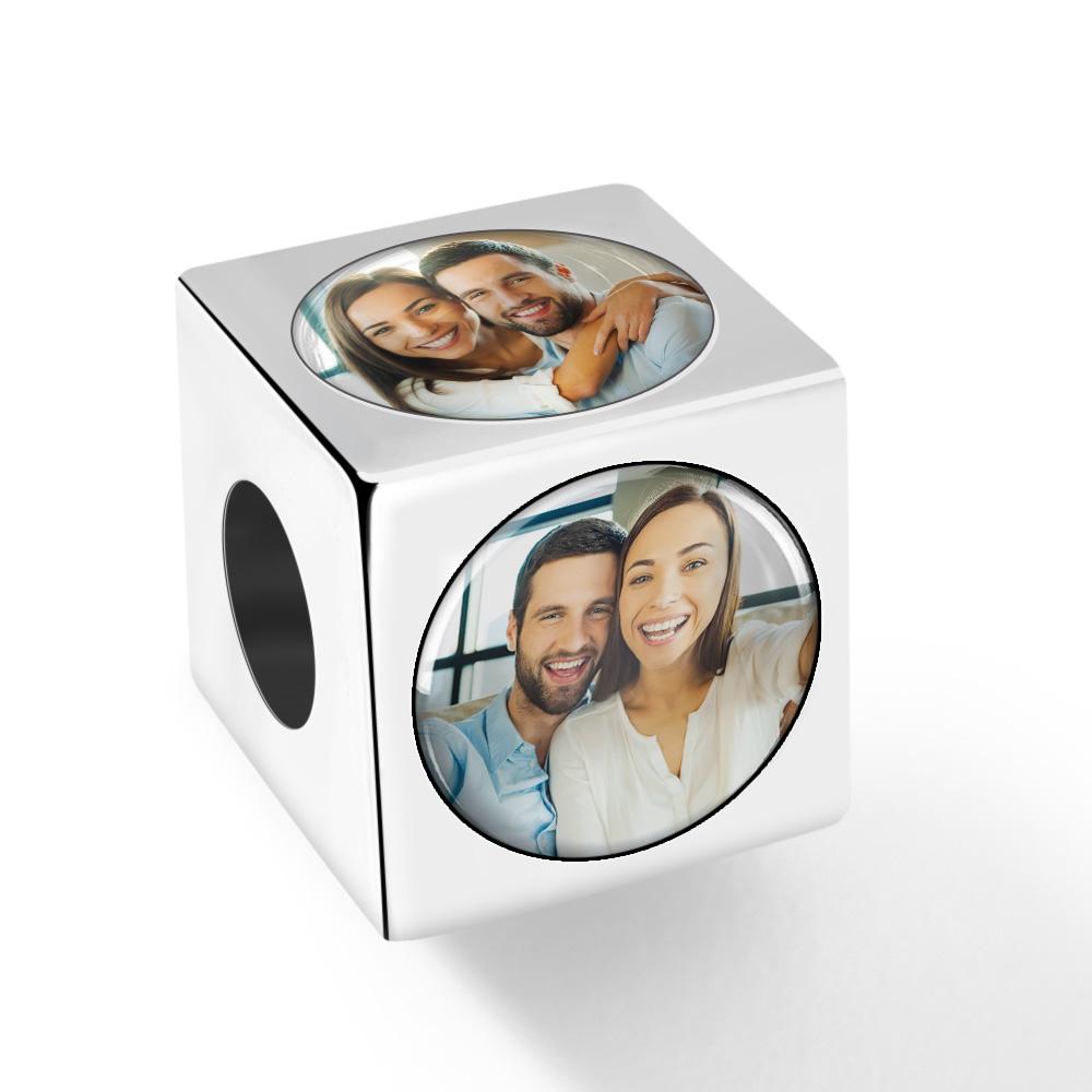 Personalized Four-Sided Photo Charm Customized Bead for Women