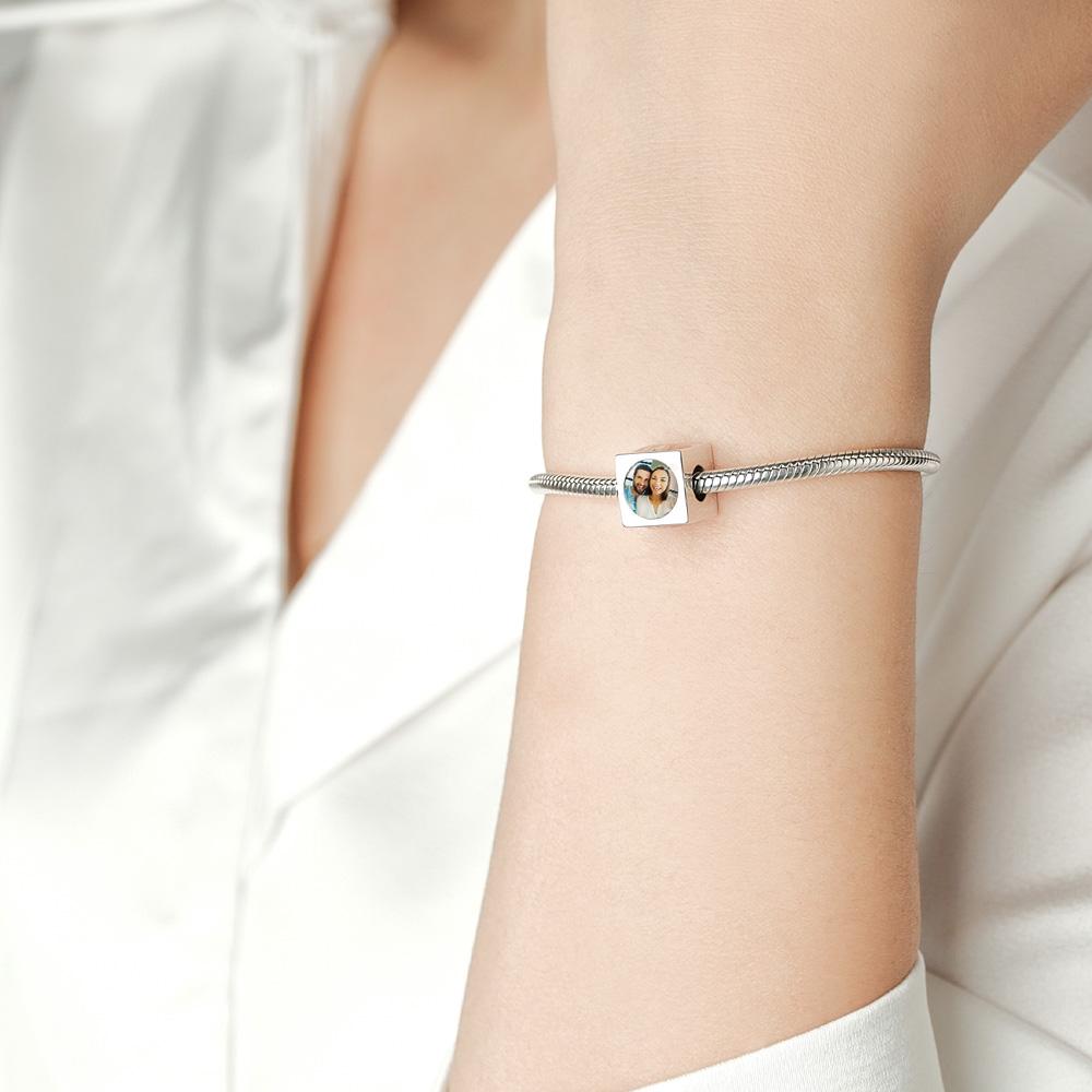 Personalized Four-Sided Photo Charm Customized Bead for Women