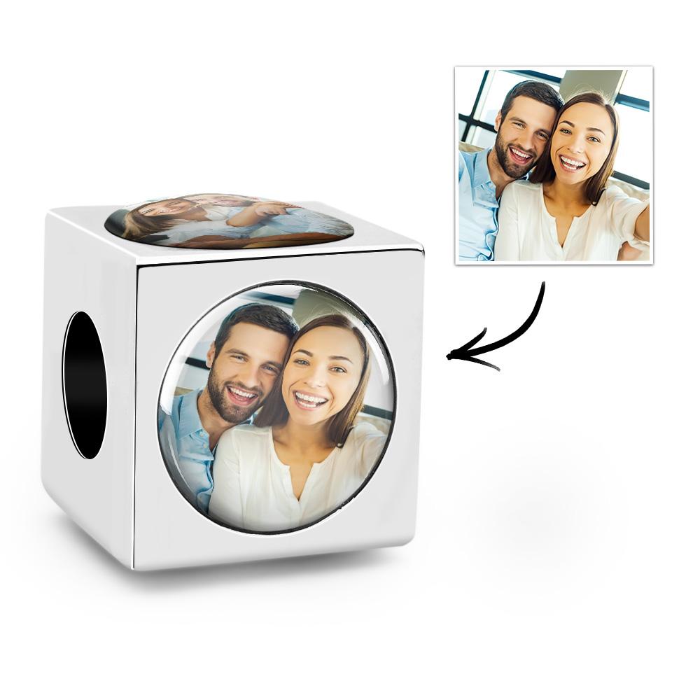Personalized Four-Sided Photo Charm Customized Bead for Women