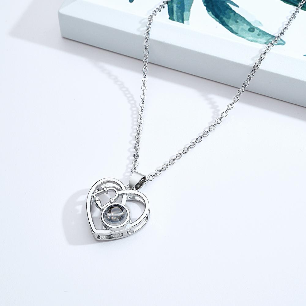 Custom Projection Necklace Love Heart Stethoscope Gift for Doctor