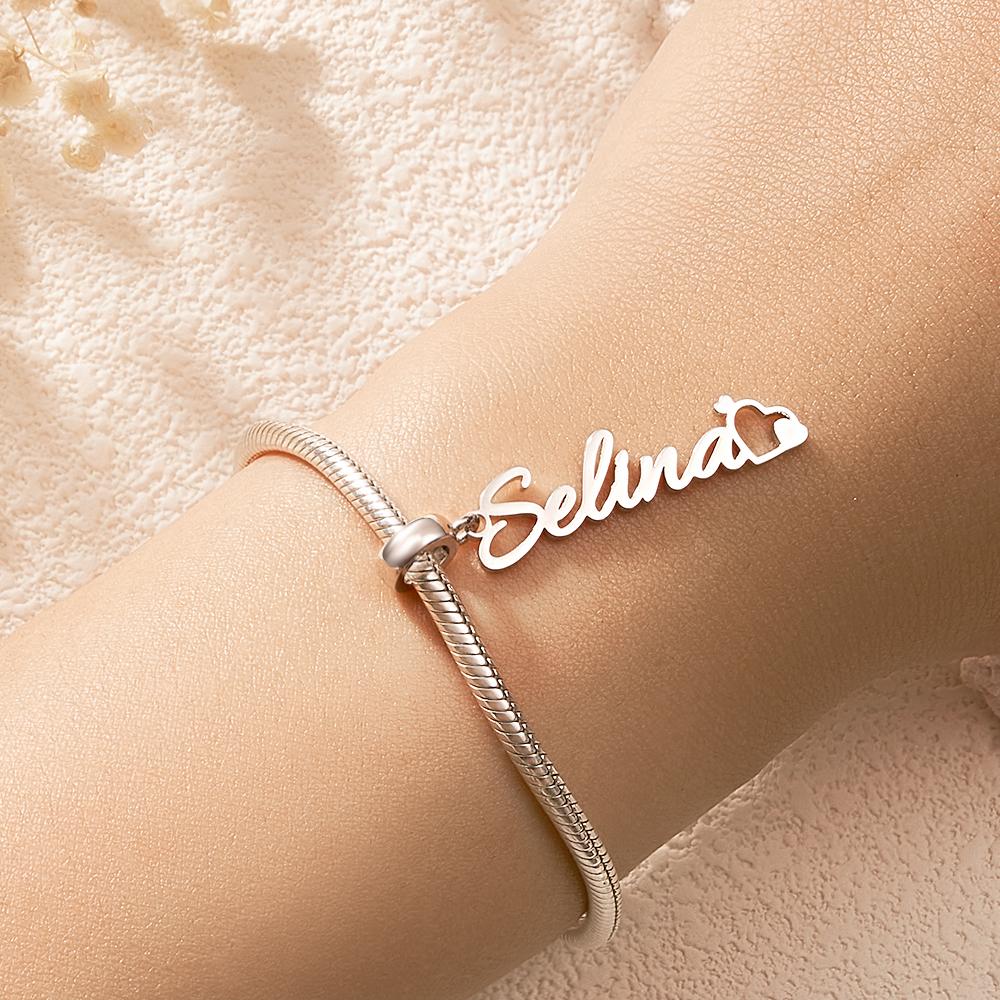 Custom Name Charm With A Heart Elegant Pendant Jewelry Accessory