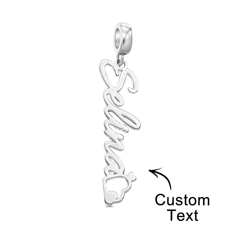 Custom Name Charm With A Heart Elegant Pendant Jewelry Accessory