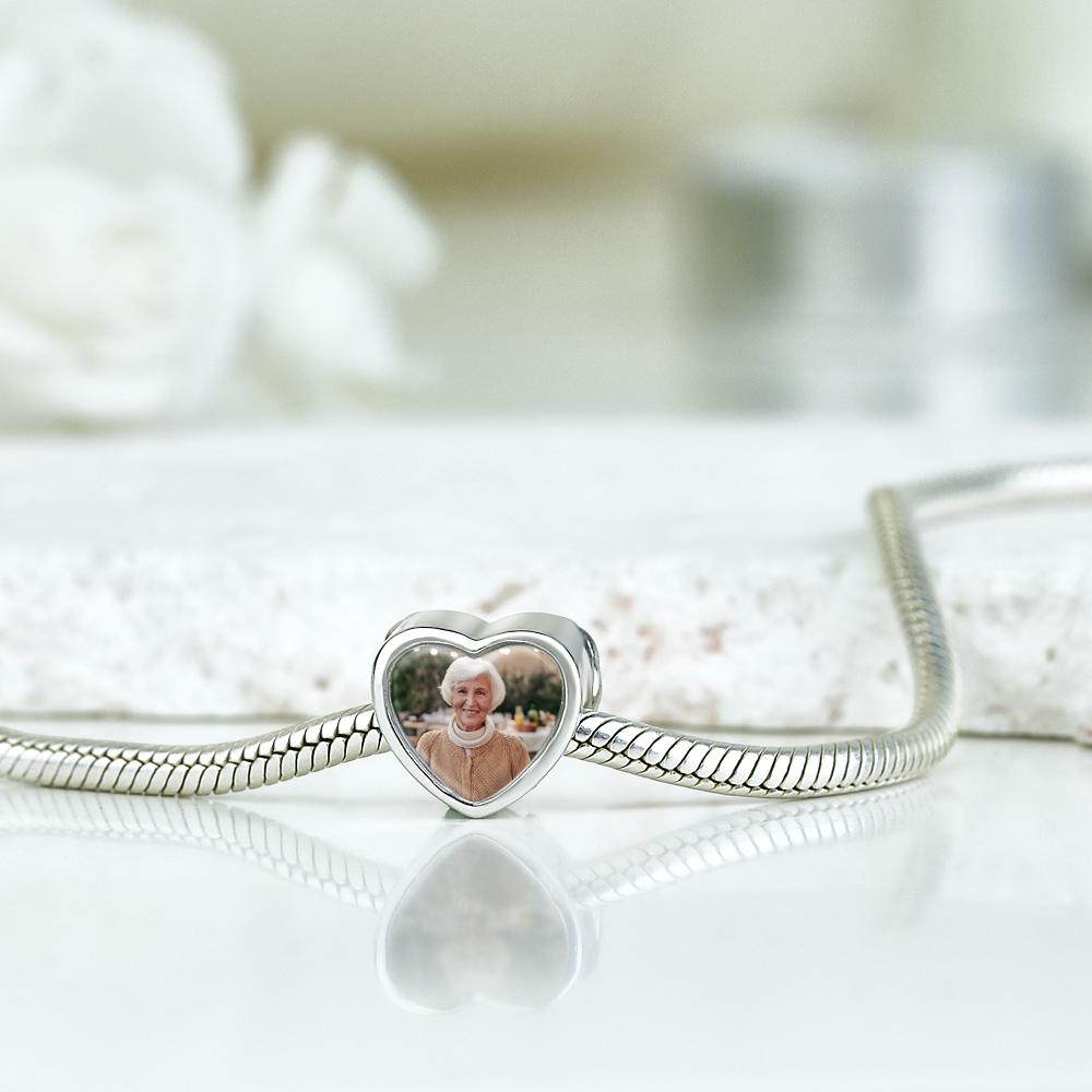 Custom Photo Charm Heart Wing Romantic Gift