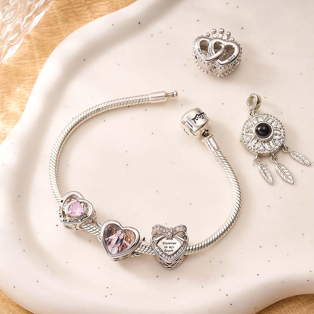 Custom Photo Charm Heart Wings Gifts for Mom