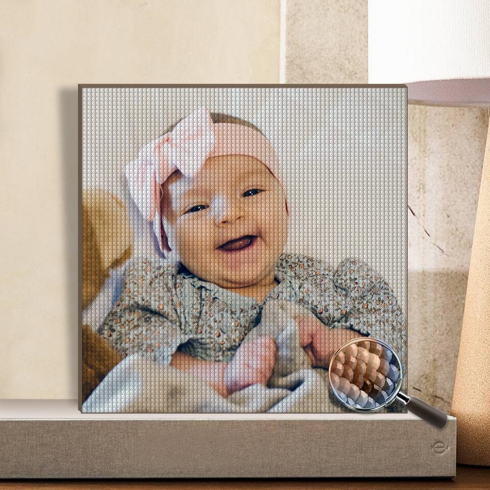 DIY Custom Diamond Painting Frameless Full Round Rhinestone Memorial Gifts 40*40cm