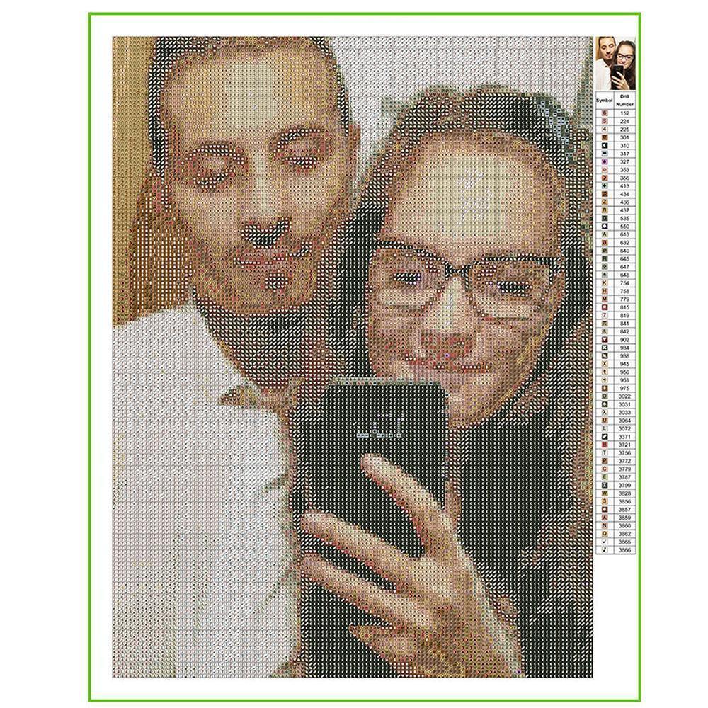 DIY Custom Diamond Painting Frameless Full Round Rhinestone Memorial Gifts 30*30cm