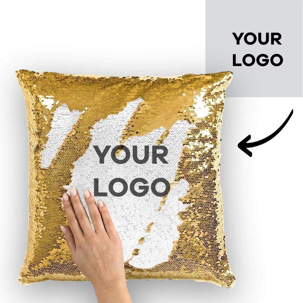 Custom Photo Magic Sequins Pillow Golden Color Shiny Best Gifts 15.75" * 15.75"