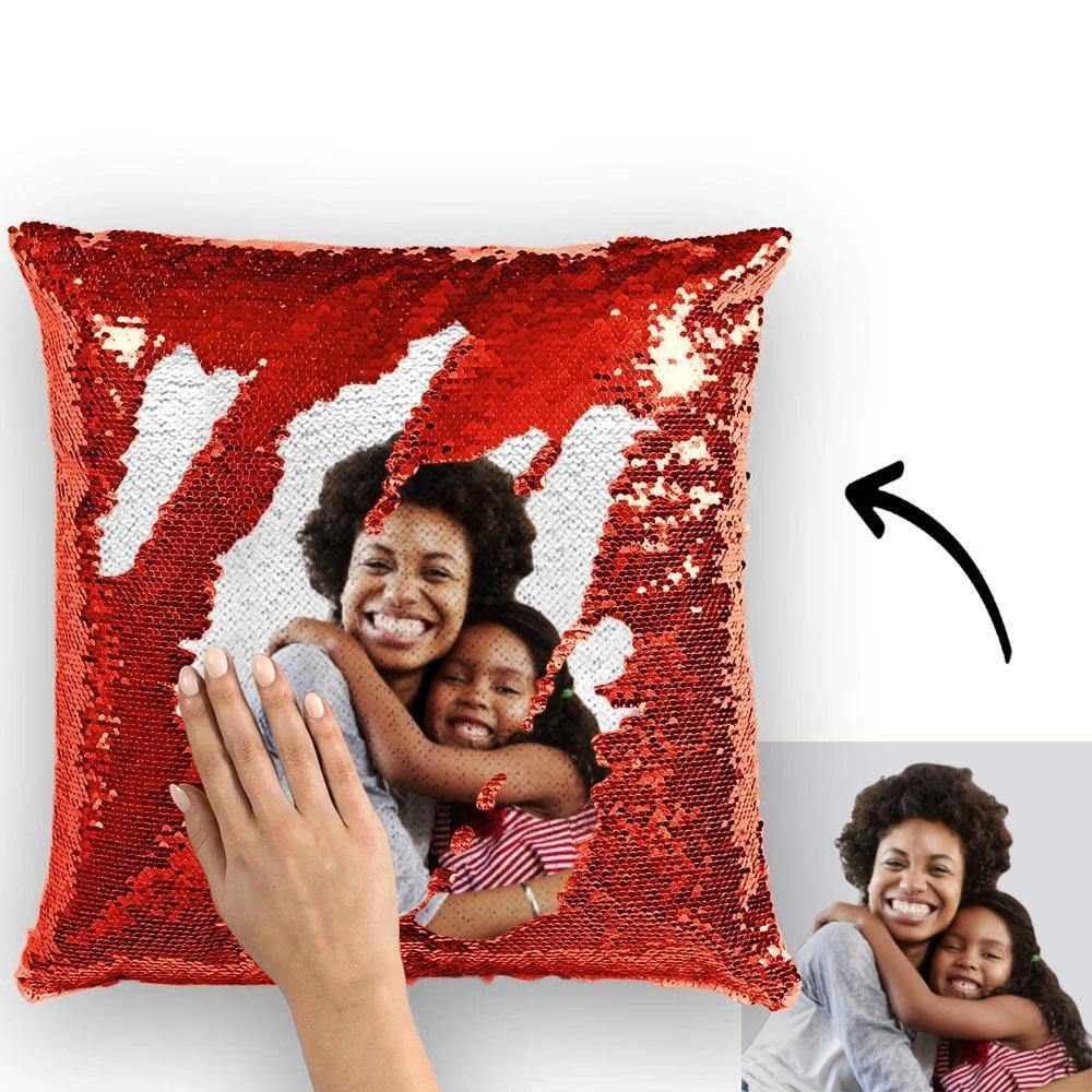 Photo Magic Sequins Pillow Red Shiny Best Gifts 15.75" * 15.75"