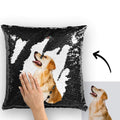 Custom Photo Magic Sequins Pillow Black Color Shiny Unique Gifts 15.75" * 15.75"