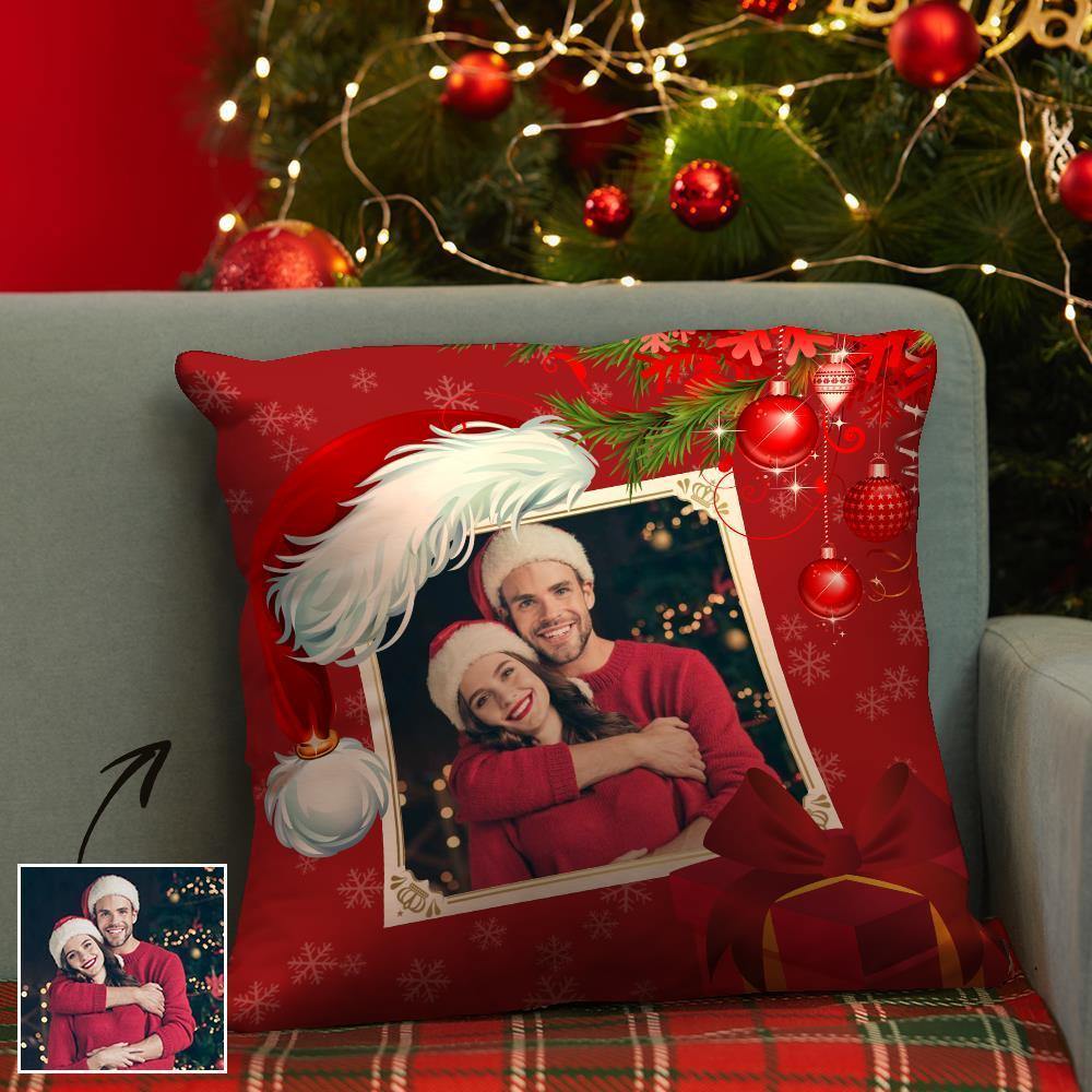 Custom Photo Christmas Pillow Couple Theme