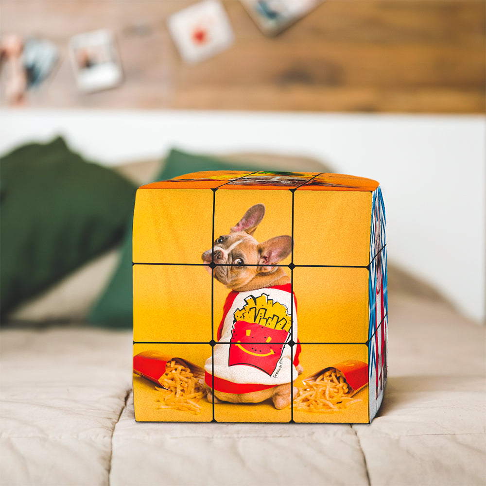 Custom Photo Rubic's Cube Square Puzzle Pillow