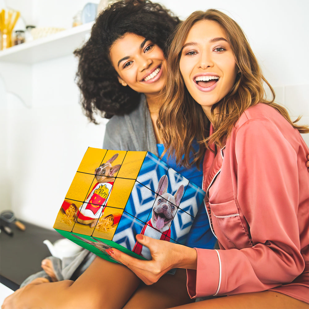 Custom Photo Rubic's Cube Square Puzzle Pillow