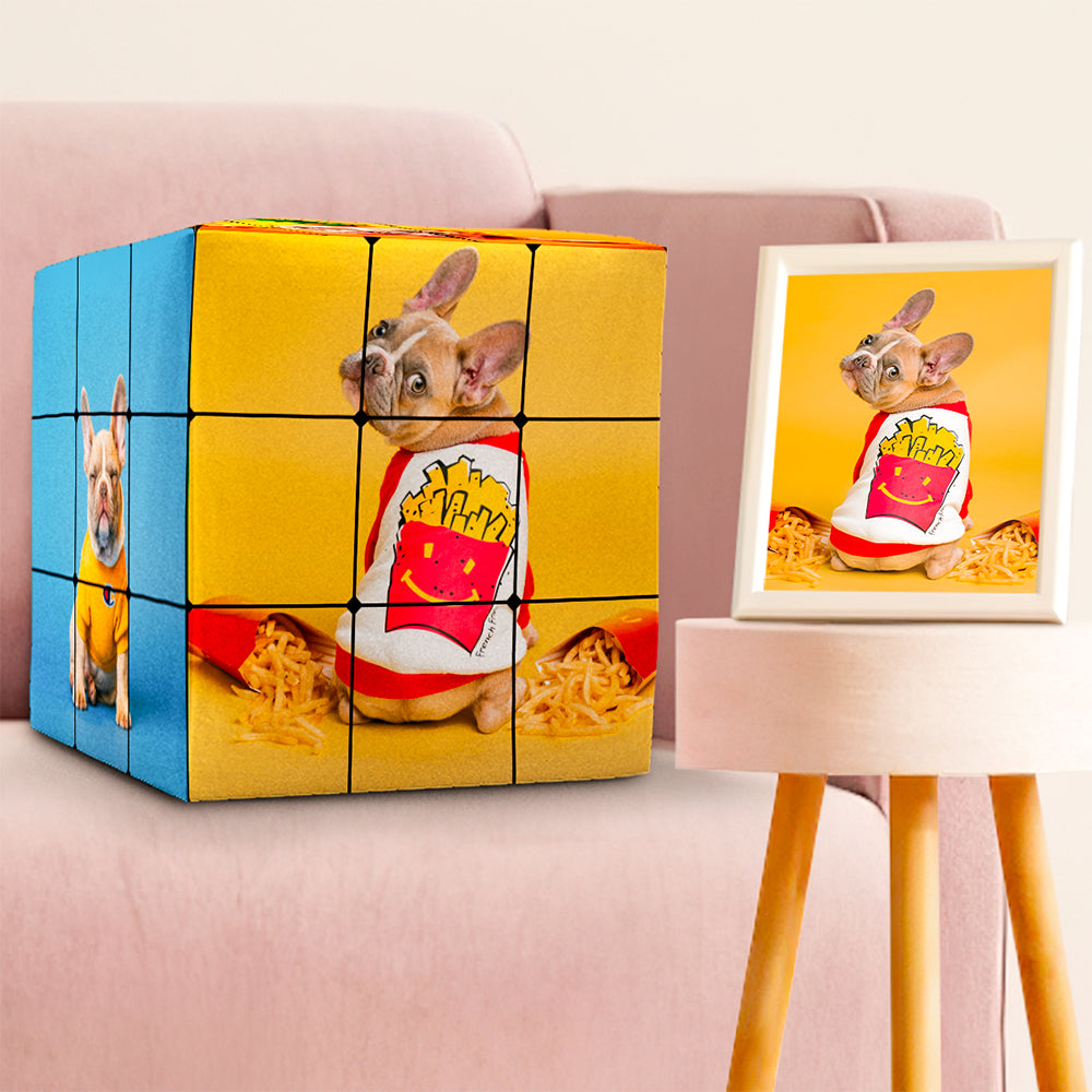 Custom Photo Rubic's Cube Square Puzzle Pillow