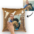 Custom Pillowcase Photo Magic Sequins Yellow Shiny 15.75" * 15.75"