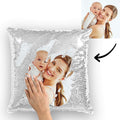 Custom Photo Magic Sequins Pillow White Shiny 15.75" * 15.75"