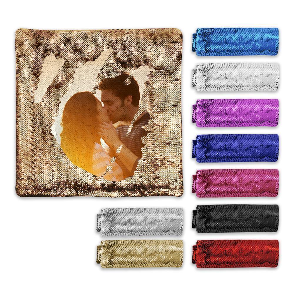 Photo Pillowcase Magic Sequins Red Shiny Best Gifts 15.75" * 15.75"