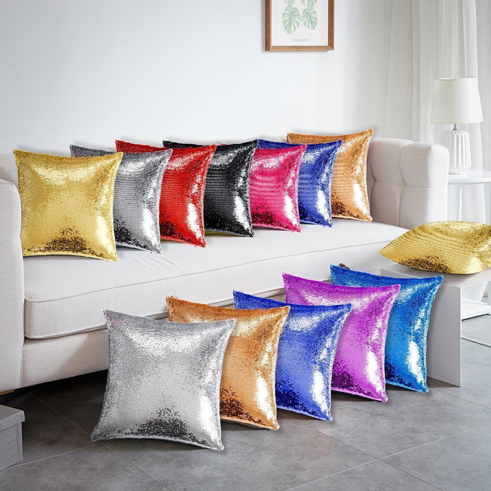 Custom Pillowcase Photo Magic Sequins White Shiny 15.75" * 15.75"