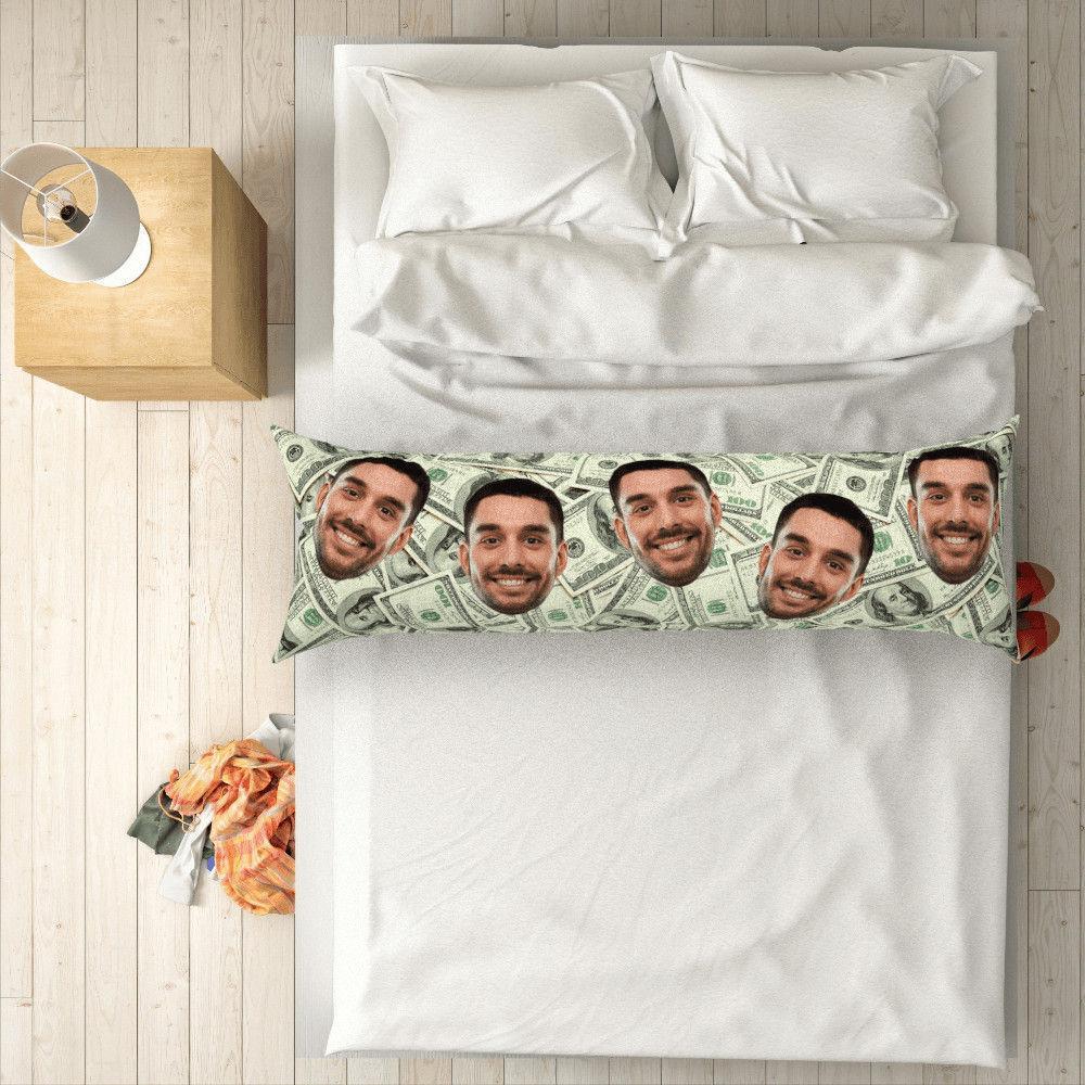Custom Photo Head Horizontal Pillow Gifts Man Theme 50 150cm
