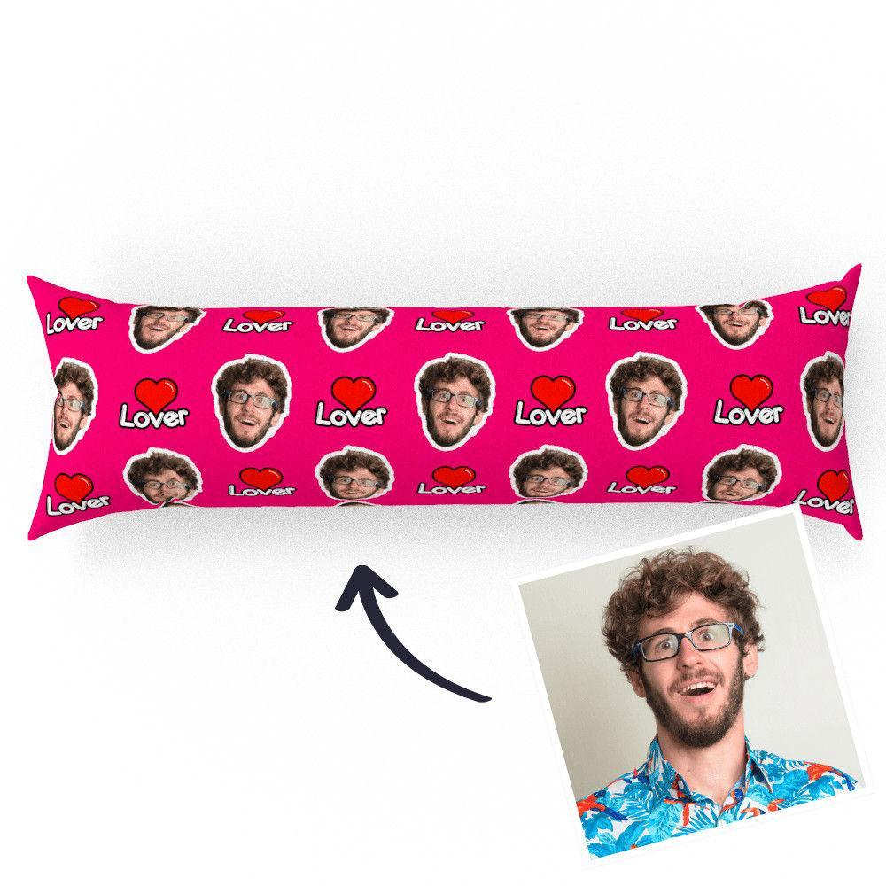 Custom Photo Head Horizontal Pink Pillow Gifts Man Theme 50 150cm